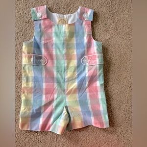 TBBC The Beaufort Bonnet Co pastel plaid Jon Jon 2T EUC